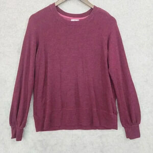 Anthro Sundry Womens Raglan Sleeve Sweater Size 0/XS Burgundy Crewneck 15PT